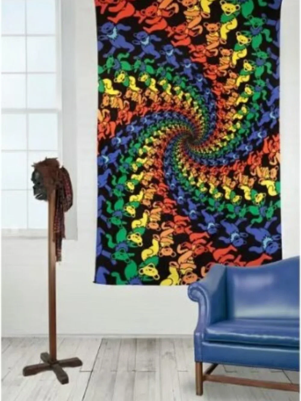 Grateful Dead 3D Dancing Bears Spiral Tapestry ~ 60